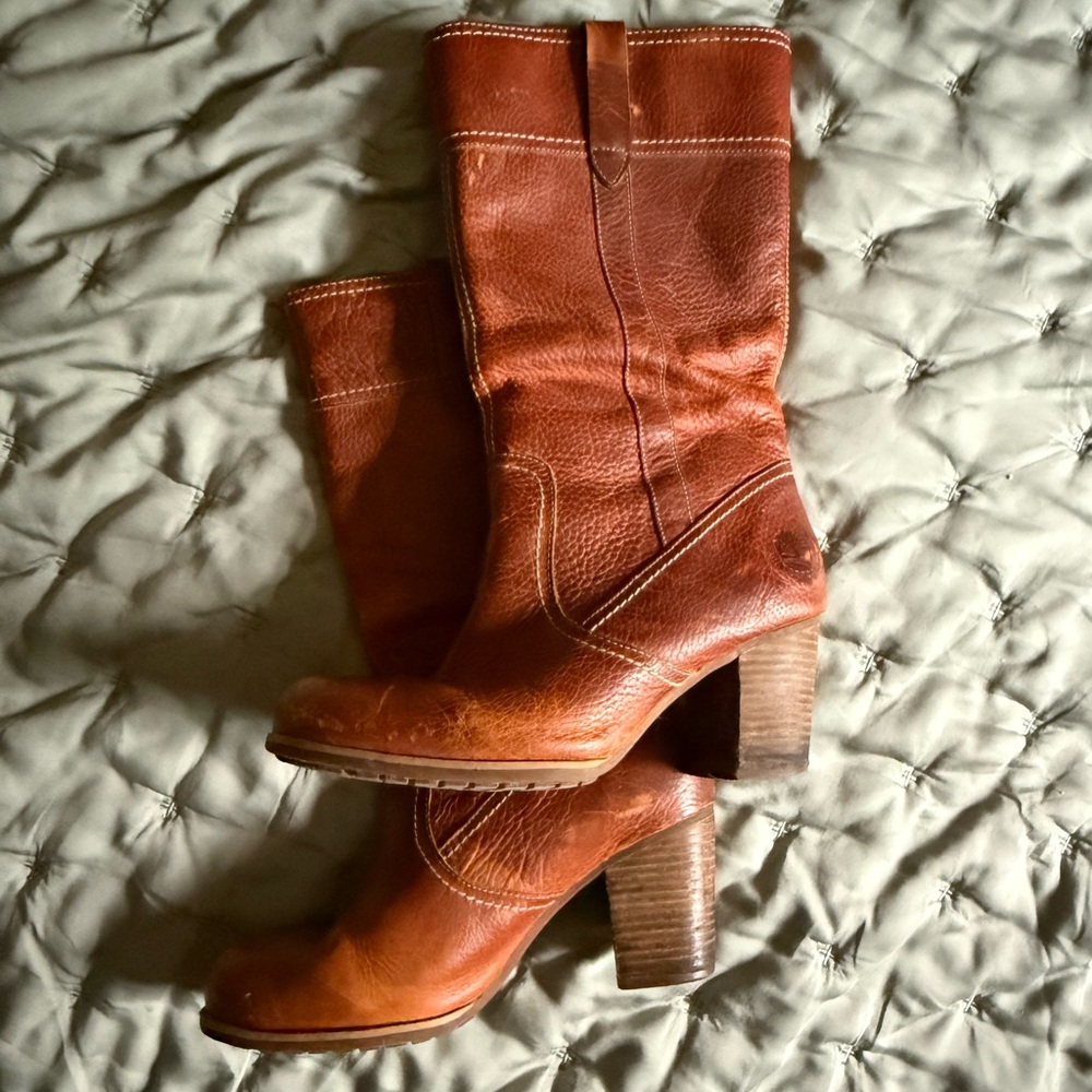 Timberland Brown Leather Knee-High Boots